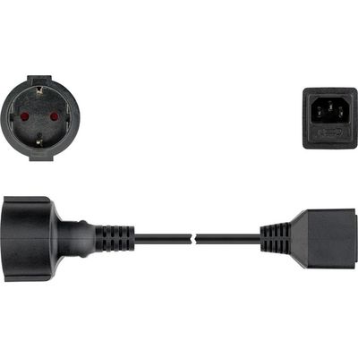 Goobay 55528 electriciteitssnoer Zwart 1,5 m CEE7/7 C14 stekker