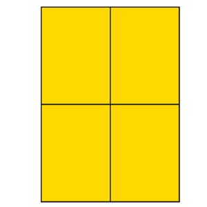 Gele A4 etiketten 105 x 148 mm 100 vel Sorex