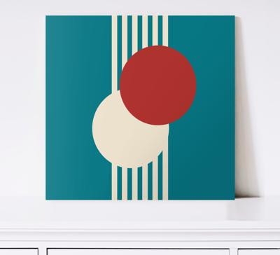 Geometrische canvas schilderij Twee cirkels abstracte kunst