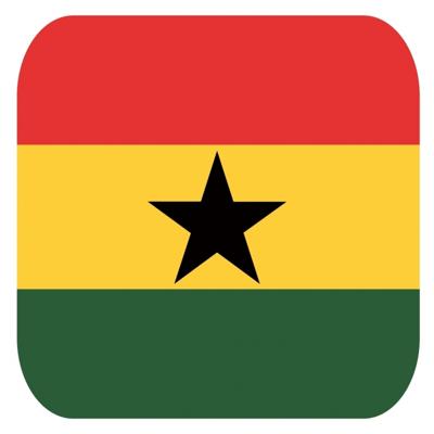 Bierviltjes Ghana - 60x stuks - Afrika - landen thema - vierkant - 9 x 9 cm