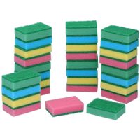 Set van 60x schuursponsjes - gekleurd - 9 x 6 x 3 cm