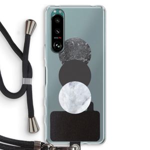 Marmeren cirkels: Sony Xperia 5 III Transparant Hoesje met koord