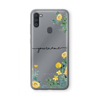 Gele bloemen: Samsung Galaxy A11 Transparant Hoesje