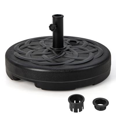 56 cm Ronde Vulbare Parasolvoetsteun met Water/Zand Gevulde Terraszonweringsteun Past Op 38 en 48 mm Parasolstokken