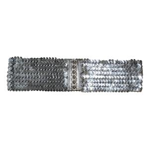 Carnaval verkleed dames riem - zilver pailletten - 108 x 8 cm - kunststof - glitter