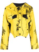 FEBEN veste en jean à imprimé graphique - Jaune