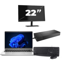 HP ProBook 440 G9 - Intel Core i3-12e Generatie - 14 inch - 16GB RAM - 256GB SSD - Windows 11 + 1x 22 inch Monitor