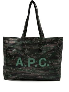 A.P.C. sac cabas à imprimé camouflage - Vert