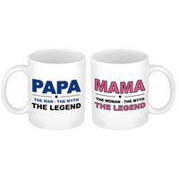 Papa en mama the legend mok - Vaderdag en moederdag cadeau   -