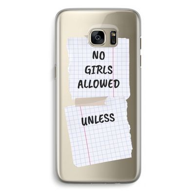No Girls Allowed Unless: Samsung Galaxy S7 Edge Transparant Hoesje