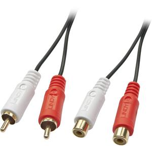 LINDY 35671 Cinch Audio Verlengkabel [2x Cinch-stekker - 2x Cinch-koppeling] 2.00 m Zwart