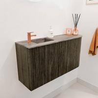 Toiletmeubel Mondiaz Joya Dlux | 81.6 cm | Meubelkleur Shadow | Faye wastafel Oza Wasbak Links | 1 kraangat