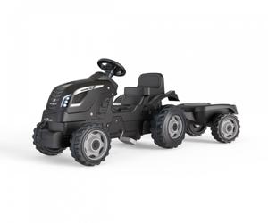 Smoby Farmer XL Traptractor met Trailer Zwart