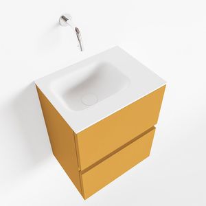 Toiletmeubel Mondiaz Ada | 40 cm | Meubelkleur Ocher | Lex wastafel Talc Rechts | Zonder kraangat