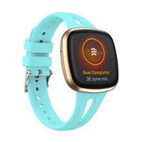 Fitbit Versa 3 & 4 / Sense 1 & 2 - Sportbandje druppel design - Large - Lichtblauw