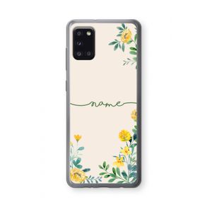 Gele bloemen: Samsung Galaxy A31 Transparant Hoesje