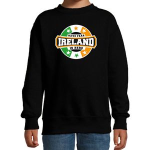 Have fear Ireland is here / Ierland supporter sweater zwart voor kids