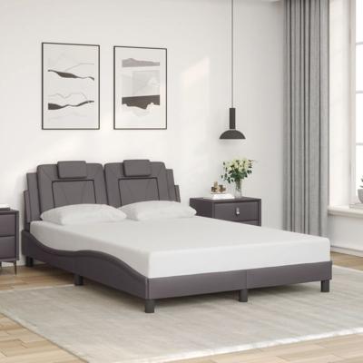 Bedframe met hoofdbord kunstleer grijs 120x200 cm