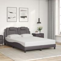 Bedframe met hoofdbord kunstleer grijs 120x200 cm