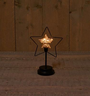 STER GLAS IN METALEN FRAME 18X9,5X26,5CM - 3AA - 6H/18H TIMER/ON/OFF - Annas collection