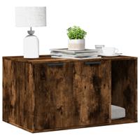 Kattenbakkast 80x50x45 cm bewerkt hout gerookt eikenkleurig