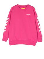 Off-White Kids sweat à rayures Diag - Rose