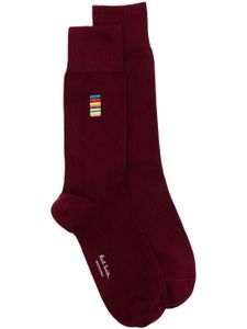 Paul Smith chaussettes en coton à détails rayés - Rouge