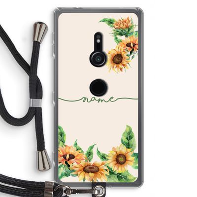Zonnebloemen: Sony Xperia XZ2 Transparant Hoesje met koord