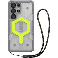 Urban Armor Gear Pathfinder Outdoor telefoonhoes Samsung Galaxy S25 Ultra Neon, Transparant Inductieve lading, Met polsband, Stootbestendig