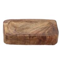 Schaaltje/houder voor amberblokjes/geurblokjes - mango hout - 13 x 10 x 3 cm