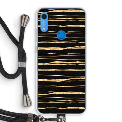 Gouden strepen: Huawei Y6s Transparant Hoesje met koord