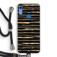 Gouden strepen: Huawei Y6s Transparant Hoesje met koord Gouden strepen: Huawei Y6s Transparant Hoesje met koord