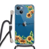 Zonnebloemen: iPhone 13 Transparant Hoesje met koord