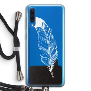 Pluim: Samsung Galaxy A50 Transparant Hoesje met koord