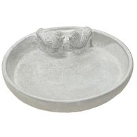 Vogelbad/voederschaal - grijs - cement - D23 x H7 cm - drinkschaal voor tuinvogel