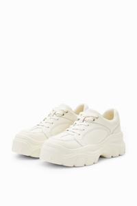 Leren chunky sneakers - WHITE - 40