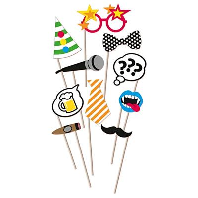 Foto props voor een verjaardag - setje van 10x - selfies maken - Photo boot accessoires
