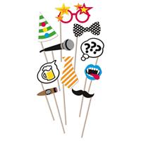 Foto props voor een verjaardag - setje van 10x - selfies maken - Photo boot accessoires