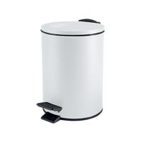 Pedaalemmer Cannes - wit - 3 liter - metaal - 17 x 25 cm - soft-close - voor toilet/badkamer - thumbnail