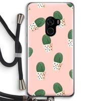 Cactusprint roze: Xiaomi Mi Mix 2 Transparant Hoesje met koord