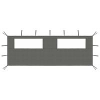 vidaXL Prieelzijwand met ramen 6x2 m antracietkleurig