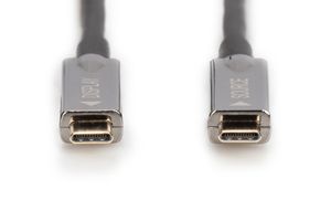 Digitus USB-C-displaykabel USB 3.2 Gen2 (USB 3.1 Gen2) USB-C, USB-C stekker 10.00 m Zwart Flexibel, Afgeschermd, Met USB AK-330160-100-S