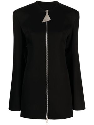 The Attico robe zippée en laine vierge à coupe courte - Noir