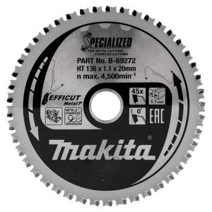 Makita Cirkelzaagblad voor RVS/Staal | Efficut | Ø 136mm Asgat 20mm 45T - B-69272