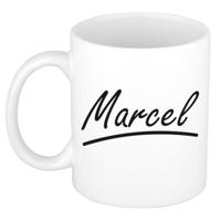 Marcel Naam koffiemok - beker - met sierlijke letters - wit - 300 ml - Cadeau - Heren