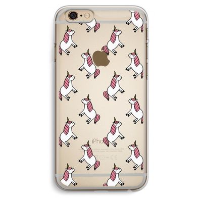 Eenhoorns overal: iPhone 6 Plus / 6S Plus Transparant Hoesje