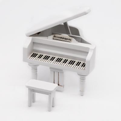 1:12 Mini huis Toy simulatie vleugel piano decoratie (wit)