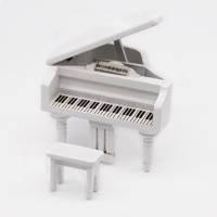 1:12 Mini huis Toy simulatie vleugel piano decoratie (wit)