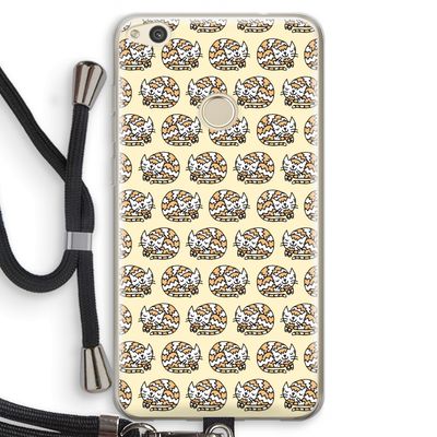 Slapende poes: Huawei Ascend P8 Lite (2017) Transparant Hoesje met koord