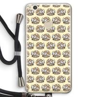 Slapende poes: Huawei Ascend P8 Lite (2017) Transparant Hoesje met koord